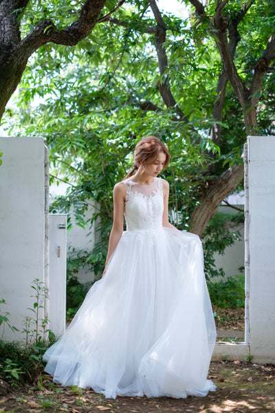 ノースリーブ レース Aラインドレス(W229)