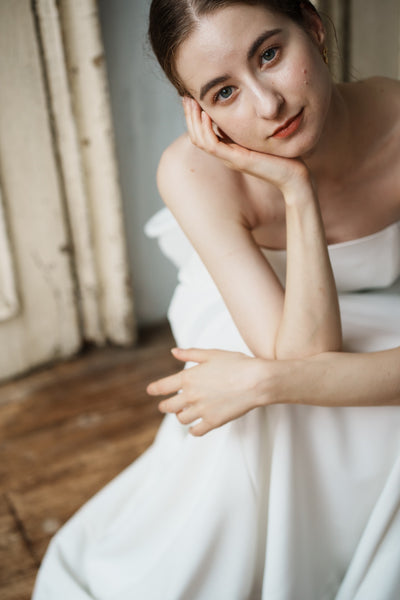 2way バックリボン ベアトップ ソフトマーメイドドレス(W265)