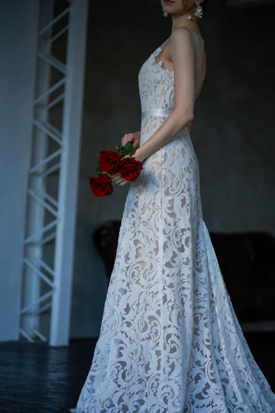 バックV レース スレンダードレス(W27)