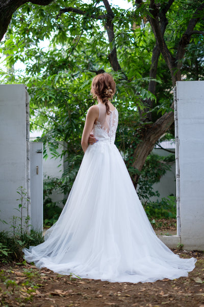 ノースリーブ レース Aラインドレス(W229)