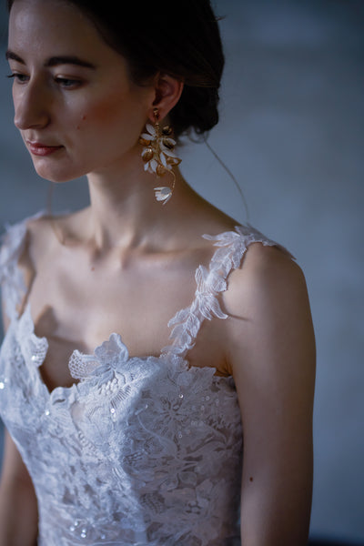 刺繍レース チュール マーメイドドレス(W221)