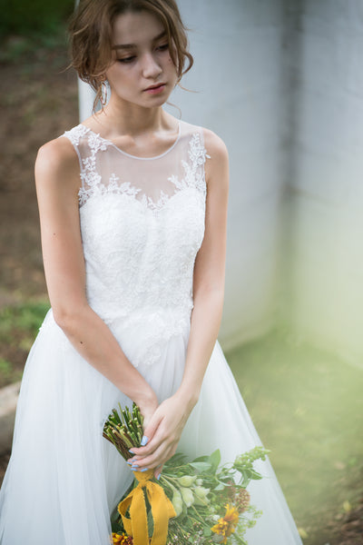 ノースリーブ レース Aラインドレス(W229)