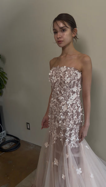 フラワーレース チュール マーメイドドレス(W360)