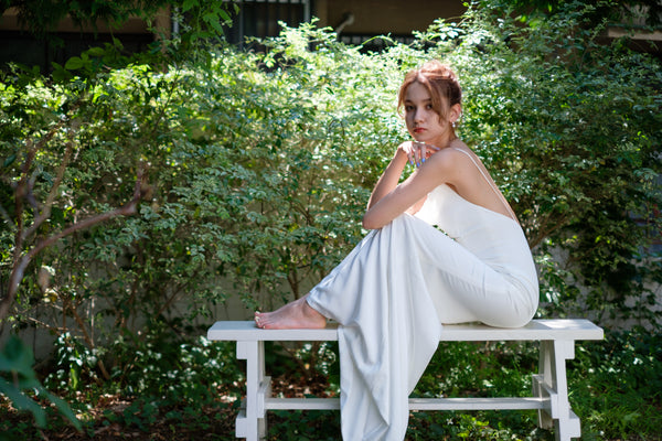 サテン ソフトマーメイド キャミソールドレス(W235)