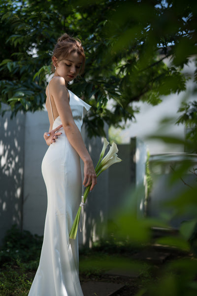 サテン ソフトマーメイド キャミソールドレス(W235)