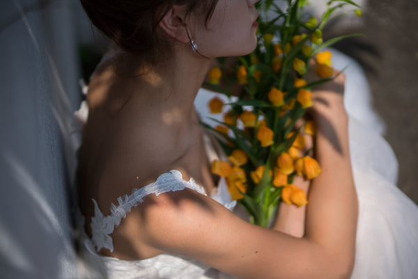 刺繍レース チュール マーメイドドレス(W221)