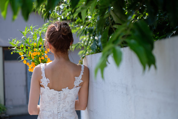 刺繍レース チュール マーメイドドレス(W221)