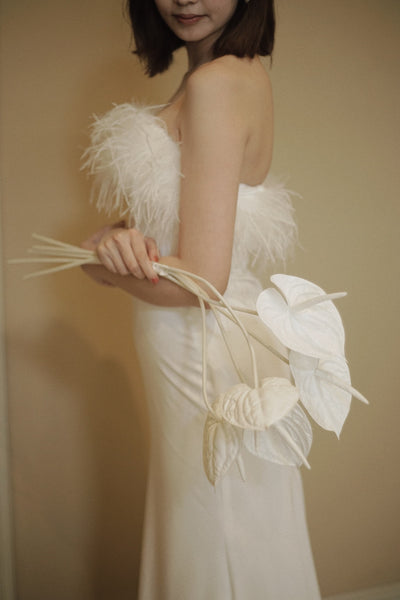 オーストリッチ フェザー ソフトマーメイドドレス(W349)