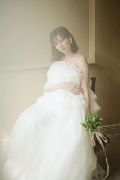 フリル チュールドレス ホワイト(W347WH)