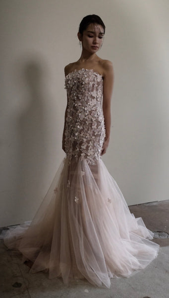 フラワーレース チュール マーメイドドレス(W360)