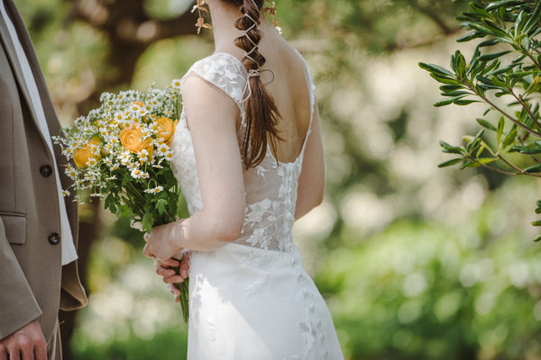 刺繍レース ハートカット スレンダードレス(W252)