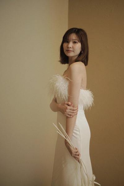 オーストリッチ フェザー ソフトマーメイドドレス(W349)