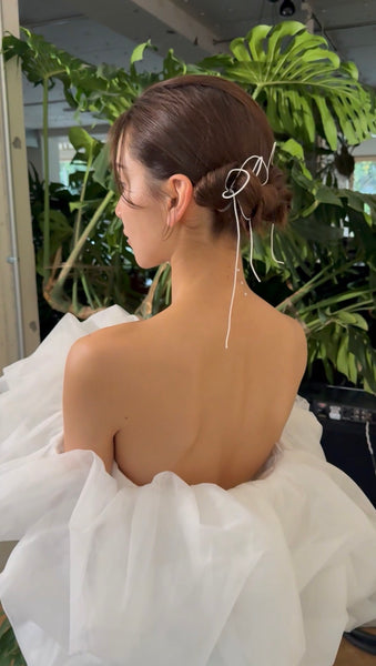 クラウドスリーブ オフショルダードレス(W365)