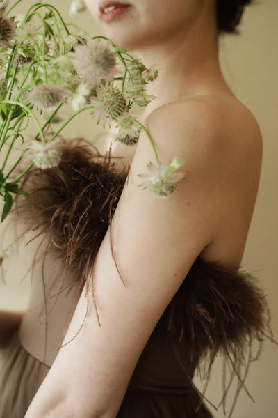 オーストリッチ フェザー チュールドレス(W348BR)