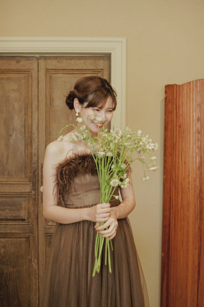 オーストリッチ フェザー チュールドレス(W348BR)