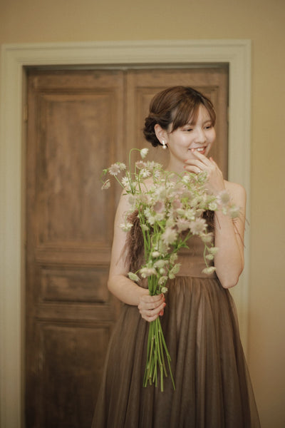 オーストリッチ フェザー チュールドレス(W348BR)