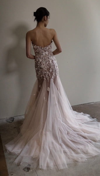 フラワーレース チュール マーメイドドレス(W360)