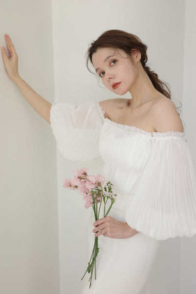 パフスリーブ シフォントップス(W270)