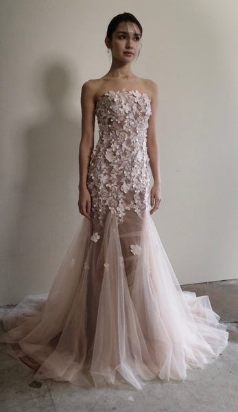 フラワーレース チュール マーメイドドレス(W360)