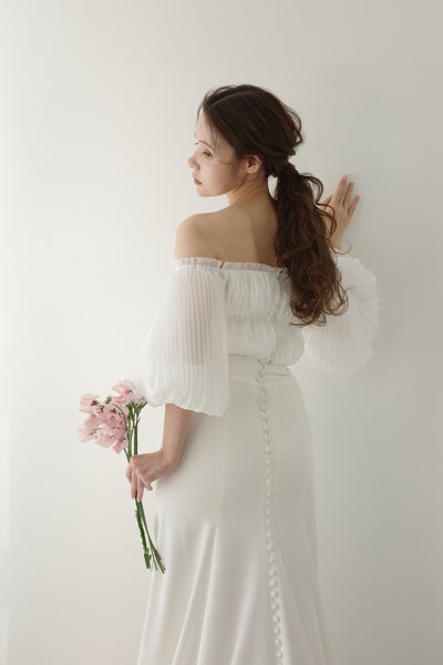 パフスリーブ シフォントップス(W270)