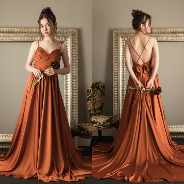 バッククロス テラコッタ キャミソールドレス(W219)