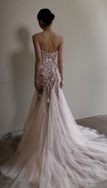 フラワーレース チュール マーメイドドレス(W360)