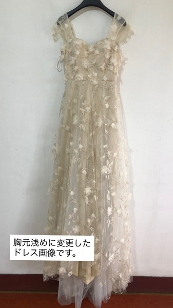 フラワーレース バックVドレス(W245)