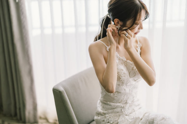 刺繍 総レース ソフトマーメイドドレス(W371)