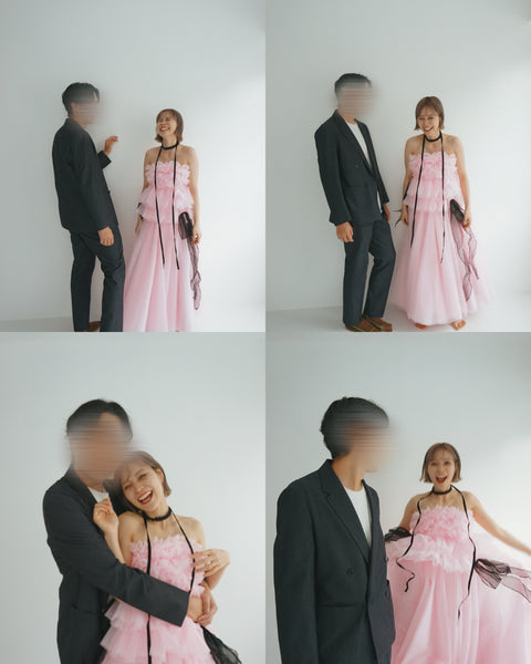 フリル チュールドレス リボンプラス ライトピンク(W347LP)