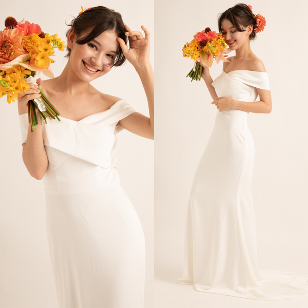 オフショルダー ソフトマーメイドドレス(W188)