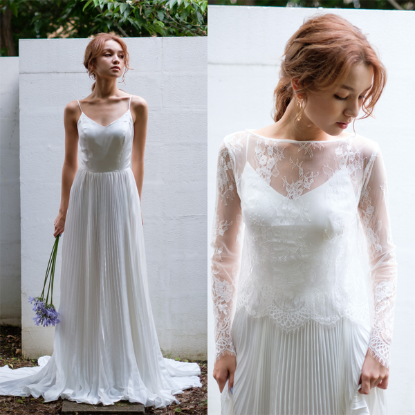 ボレロ付き プリーツ キャミソールドレス(W239)