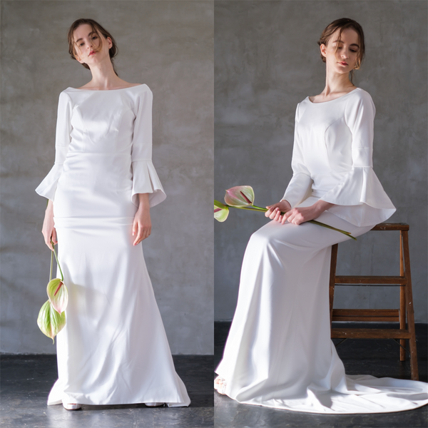 アンブレラスリーブ バックVドレス(W250)