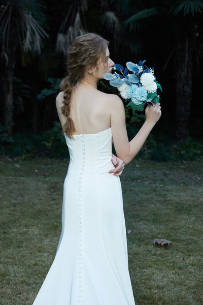 サテン ベアトップ ソフトマーメイドドレス(W205)