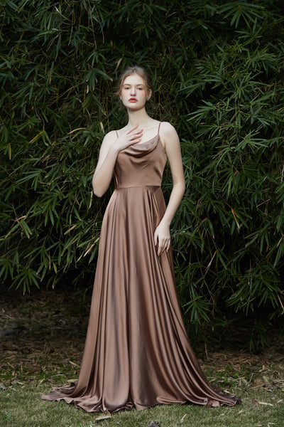 シフォンサテン キャミソールドレス(W215)