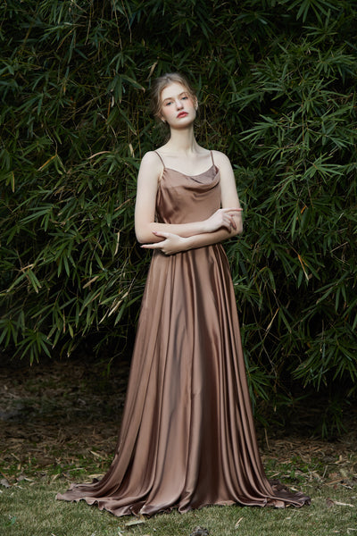 シフォンサテン キャミソールドレス(W215)