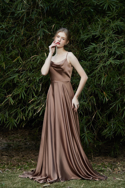 シフォンサテン キャミソールドレス(W215)