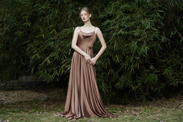 シフォンサテン キャミソールドレス(W215)