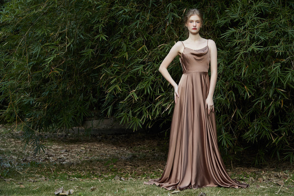 シフォンサテン キャミソールドレス(W215)