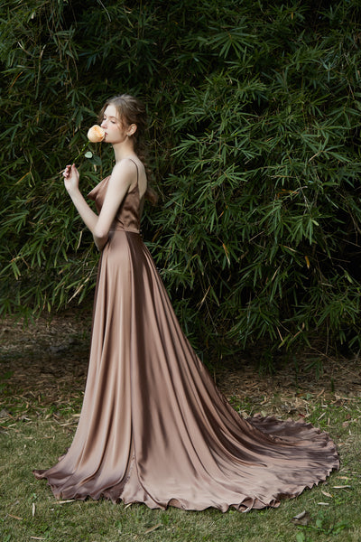 シフォンサテン キャミソールドレス(W215)