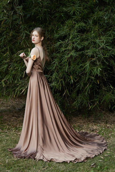 シフォンサテン キャミソールドレス(W215)