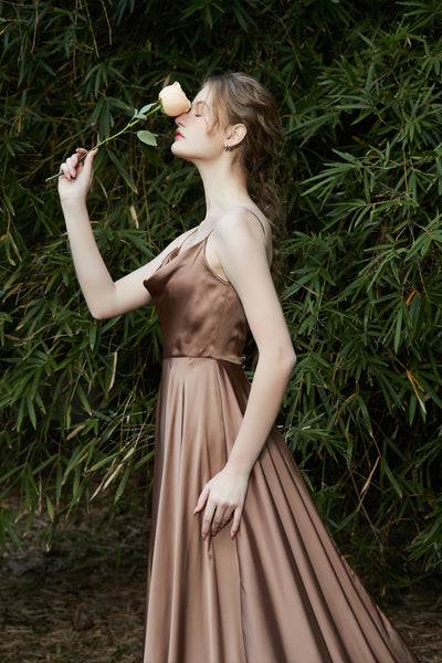 シフォンサテン キャミソールドレス(W215)