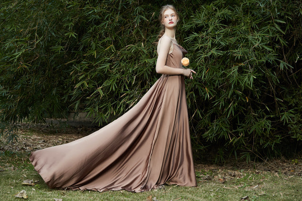 シフォンサテン キャミソールドレス(W215)