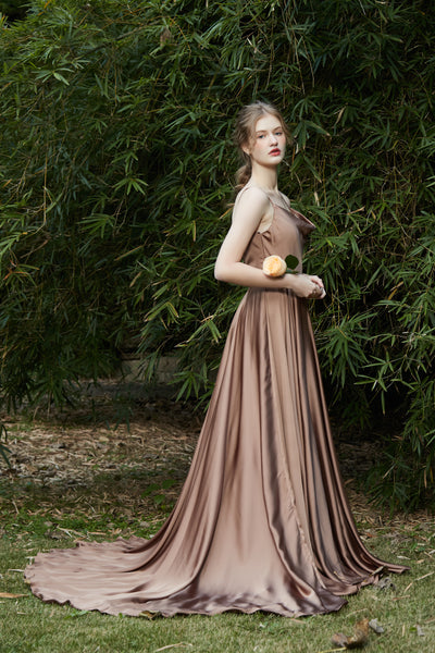 シフォンサテン キャミソールドレス(W215)