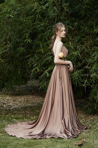 シフォンサテン キャミソールドレス(W215)