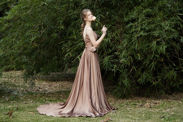 シフォンサテン キャミソールドレス(W215)