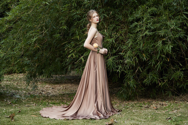 シフォンサテン キャミソールドレス(W215)