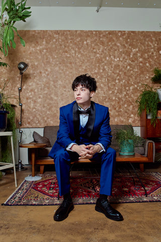 スリーピース メンズスーツ タキシード ネイビー（M19）