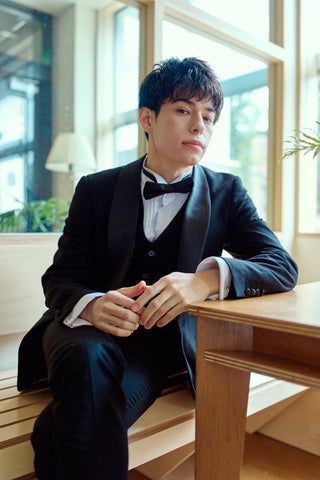 スリーピース メンズスーツ タキシード フォーマルブラック（M20）