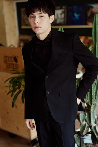 スリーピース メンズスーツ テーラードタキシード ブラック（M21）