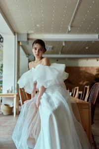 2way バルーンスリーブ ロングトレーンドレス（W364）